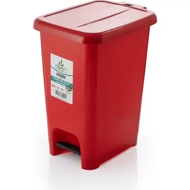 CEYMOP SLİM PEDALLI KIRMIZI ÇÖP KOVASI 30LT - 1