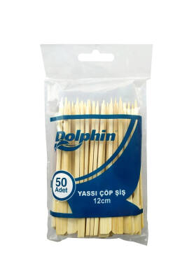 DOLPHİN BAMBU YASSI ÇÖP ŞİŞ 12 CM 50 Lİ - DOLPHİN