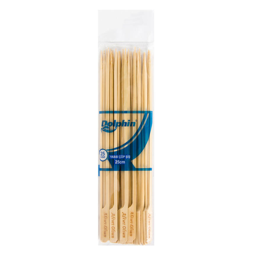 KAFEM BAMBU YASSI ÇÖP ŞİŞ 25 CM 50 Lİ - 1