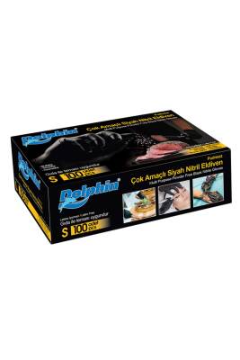 DOLPHİN NİTRİL SİYAH ELDİVEN SMALL 100 ADET - 