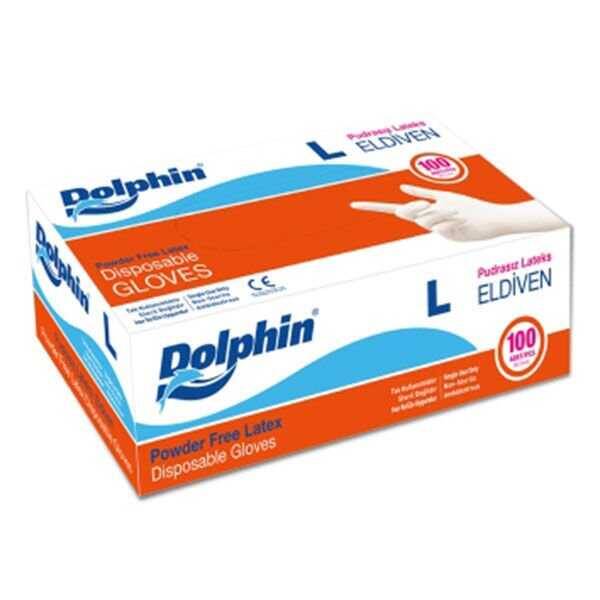 DOLPHİN PUDRASIZ ELDİVEN LARGE 100 ADET - 1