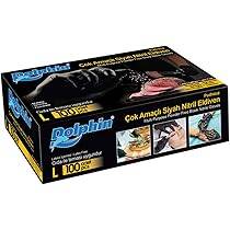 DOLPHİN NİTRİL SİYAH ELDİVEN LARGE 100 ADET - DOLPHİN