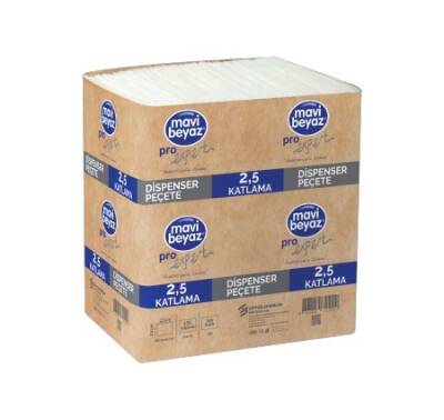 MAVİ BEYAZ PROF DİSPANSER PEÇETE 2,5 KAT 18X250YAPRAK - MAVİ BEYAZ