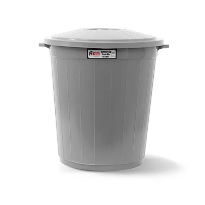 KAPAKLI GRİ ÇÖP KOVASI 50 LT - NOSSA