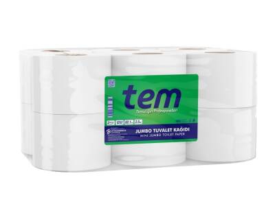 TEM MİNİ JUMBO TUVALET KAĞIDI 12Lİ 2,5KG - TEM